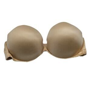 Self expressions by Maidenform Sz 34C Padded Push Up Strapless Bra Beige